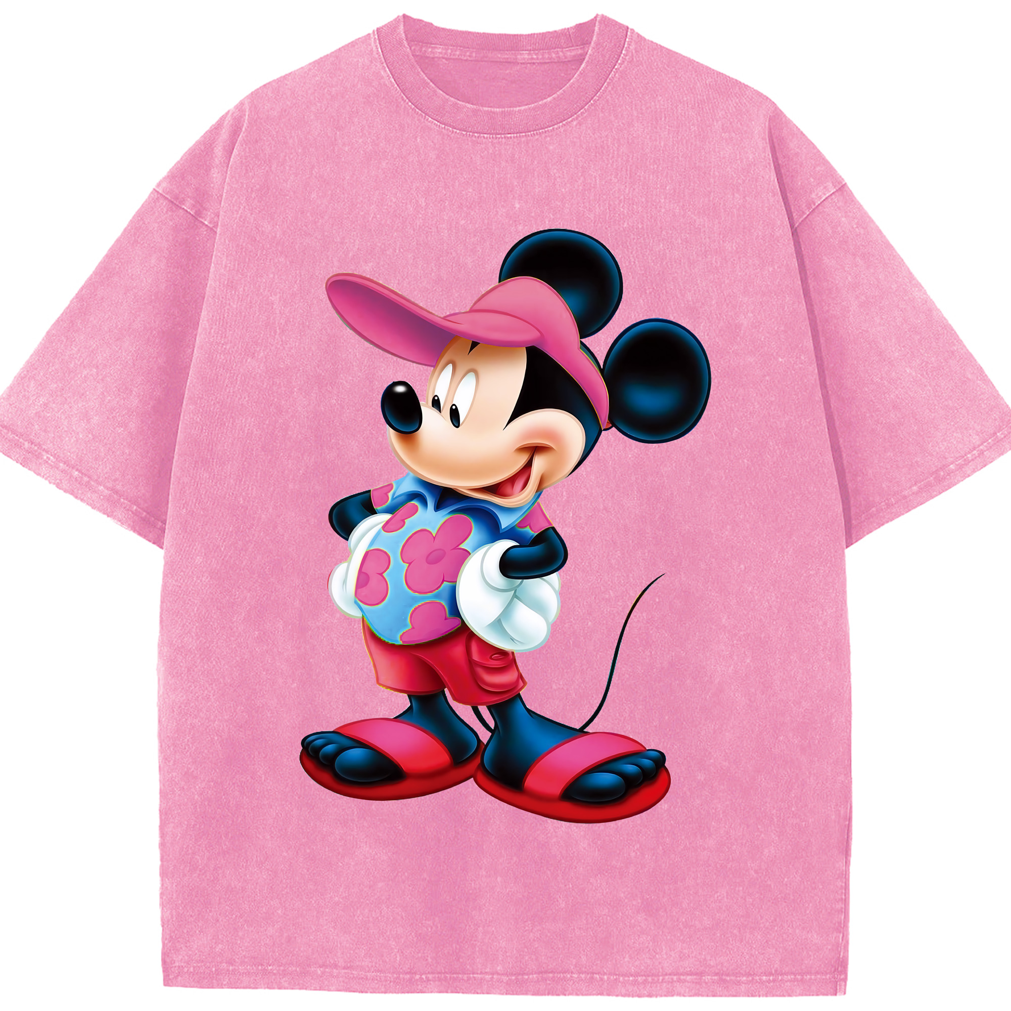 （画像用） ミッキーマウス Mickey Mouse 綿100% ヴィンテージ風 半袖Tシャツ（フロントプリント）
